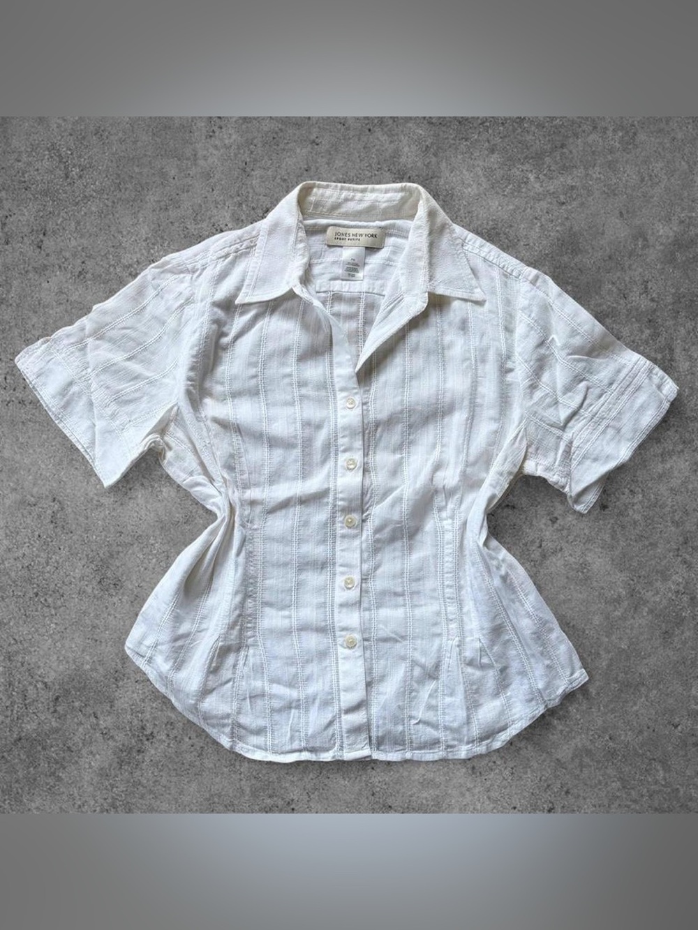 Y2K Preppy White Button Down Top